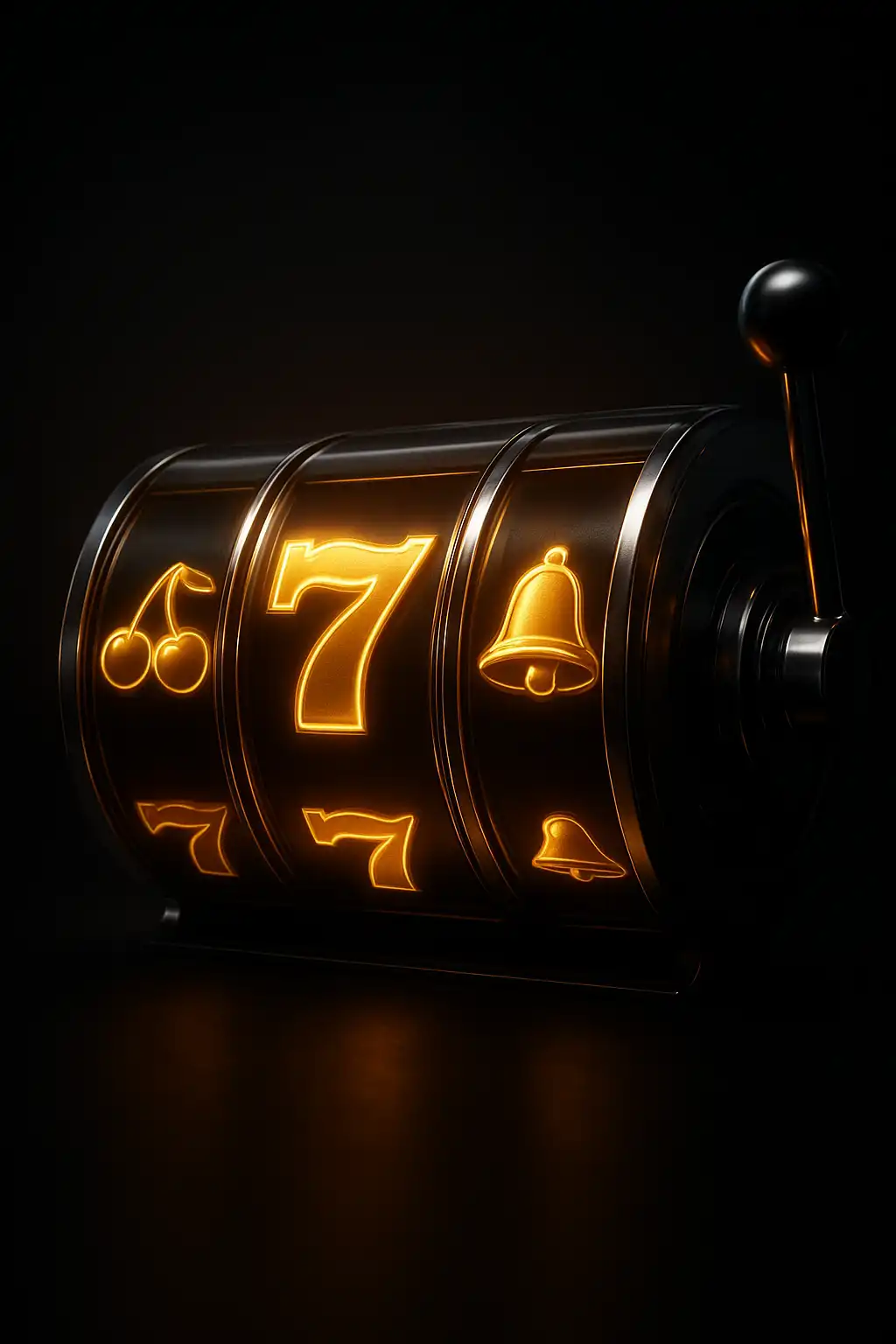 Slot reels glowing gold on a black and chrome EchoSlots Casino background